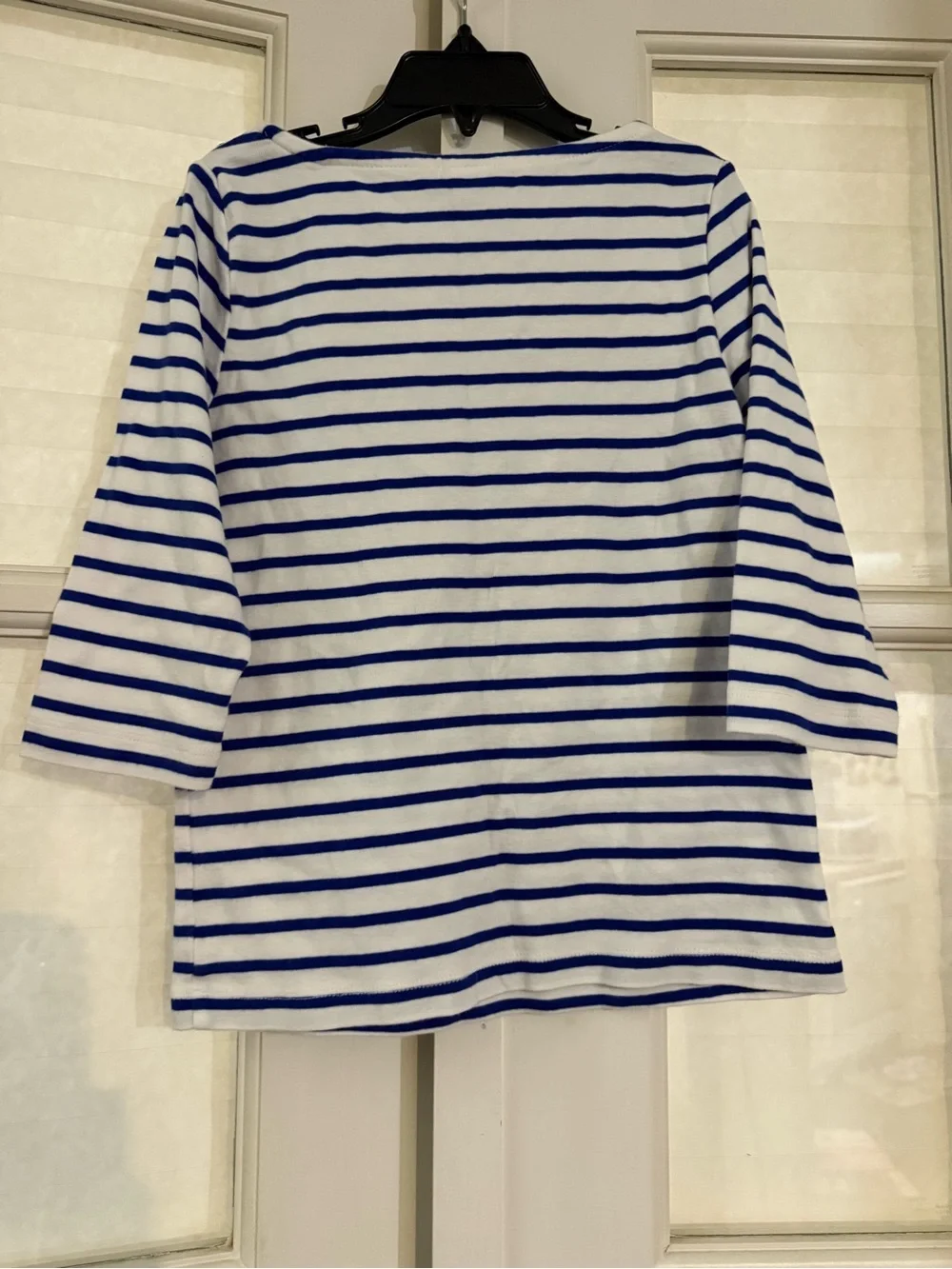 Gymboree Navy and White Striped Long Sleeve Top with Pink Anchor